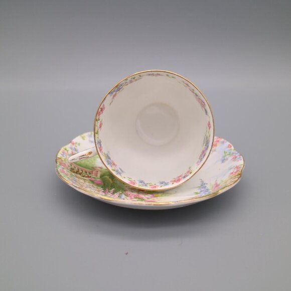 Royal Albert English Bone China "Kentish Rockery" Teacup & Saucers Set of 3 - Picture 3 of 5